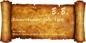 Bauernhuber Bálint névjegykártya
